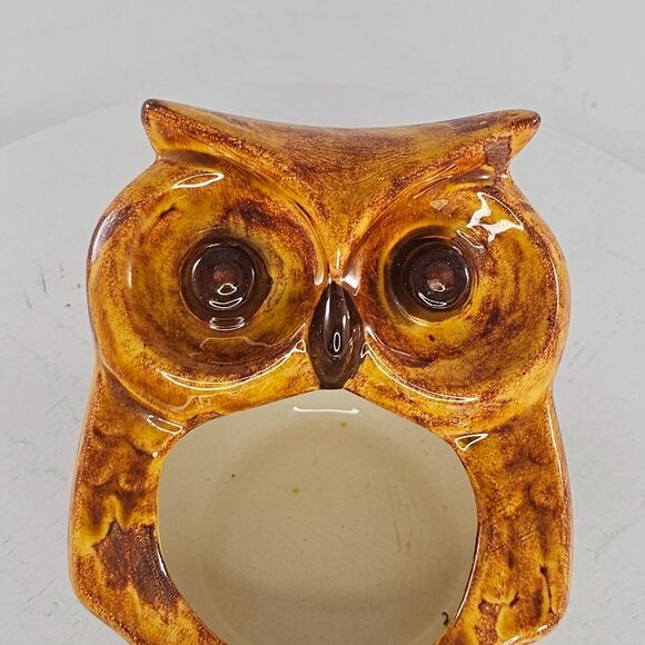 Vintage MCM Owl Ashtray Big Eyes Hand Painted Mid Century - Picture 2 of 9